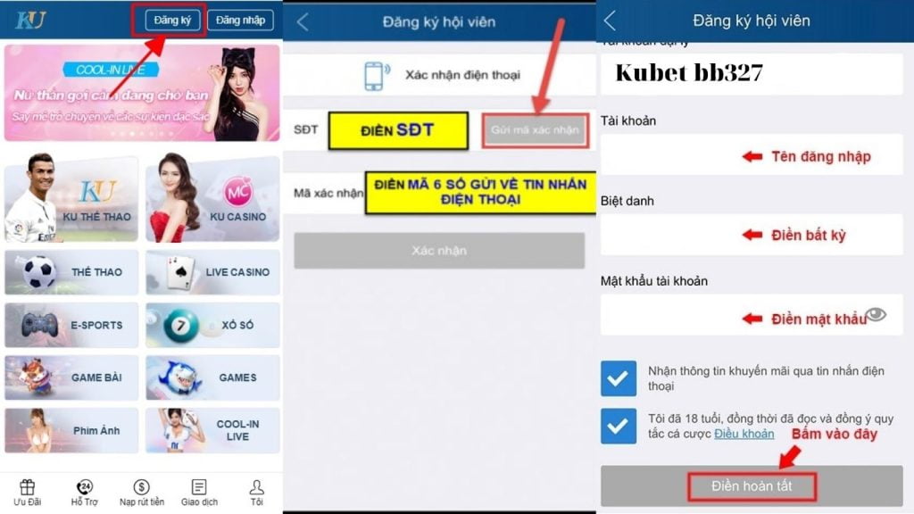 Đăng ký tài khoản kubet
